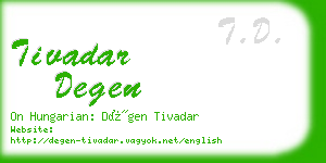 tivadar degen business card